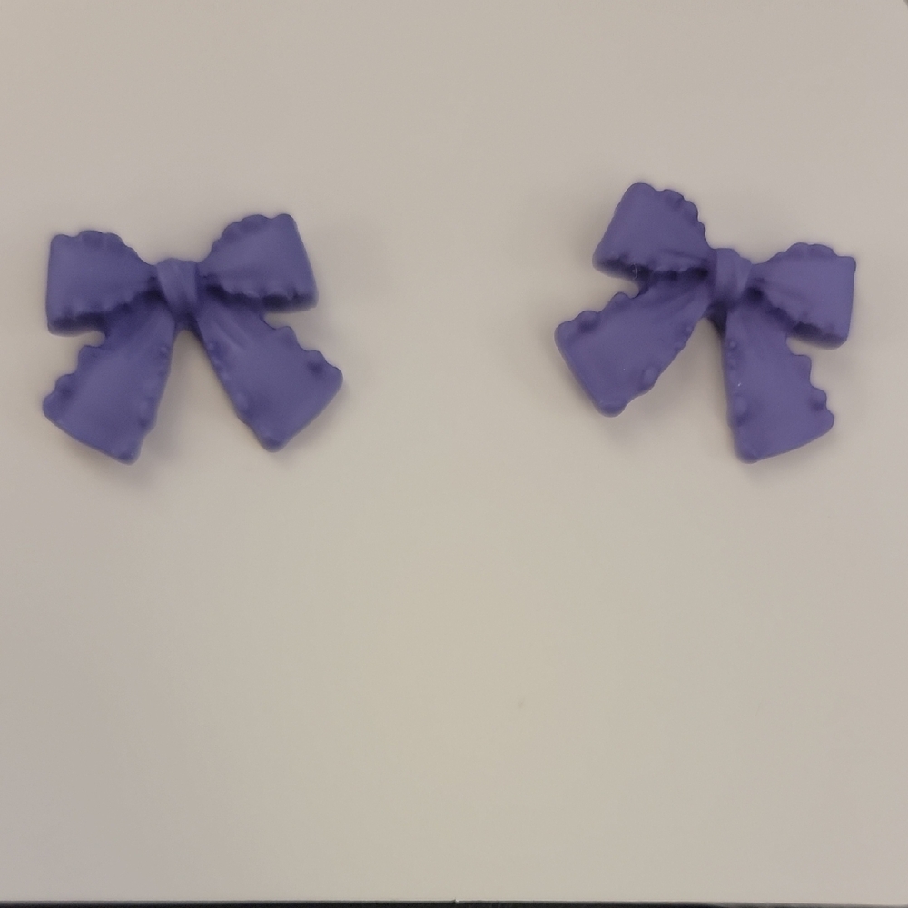 Purple Bow Earrings